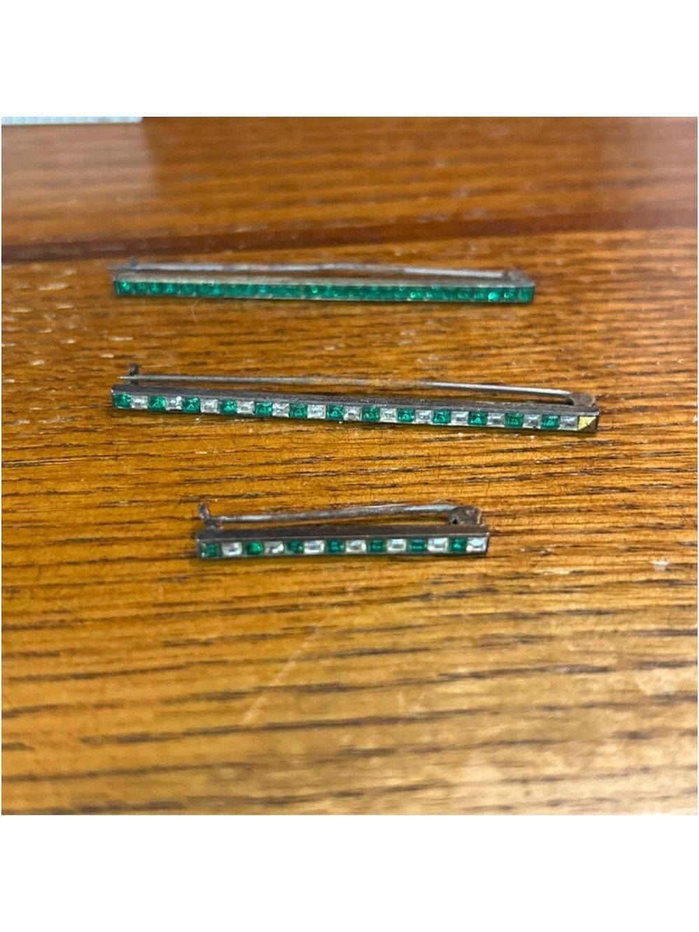 Women's Unbranded Brooches One Size Green & clear Rhinestone Pin Set